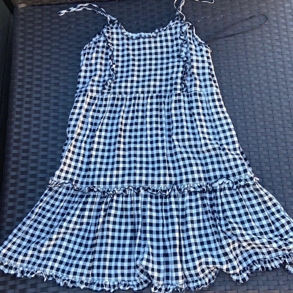 gingham mini dress with ruffles
